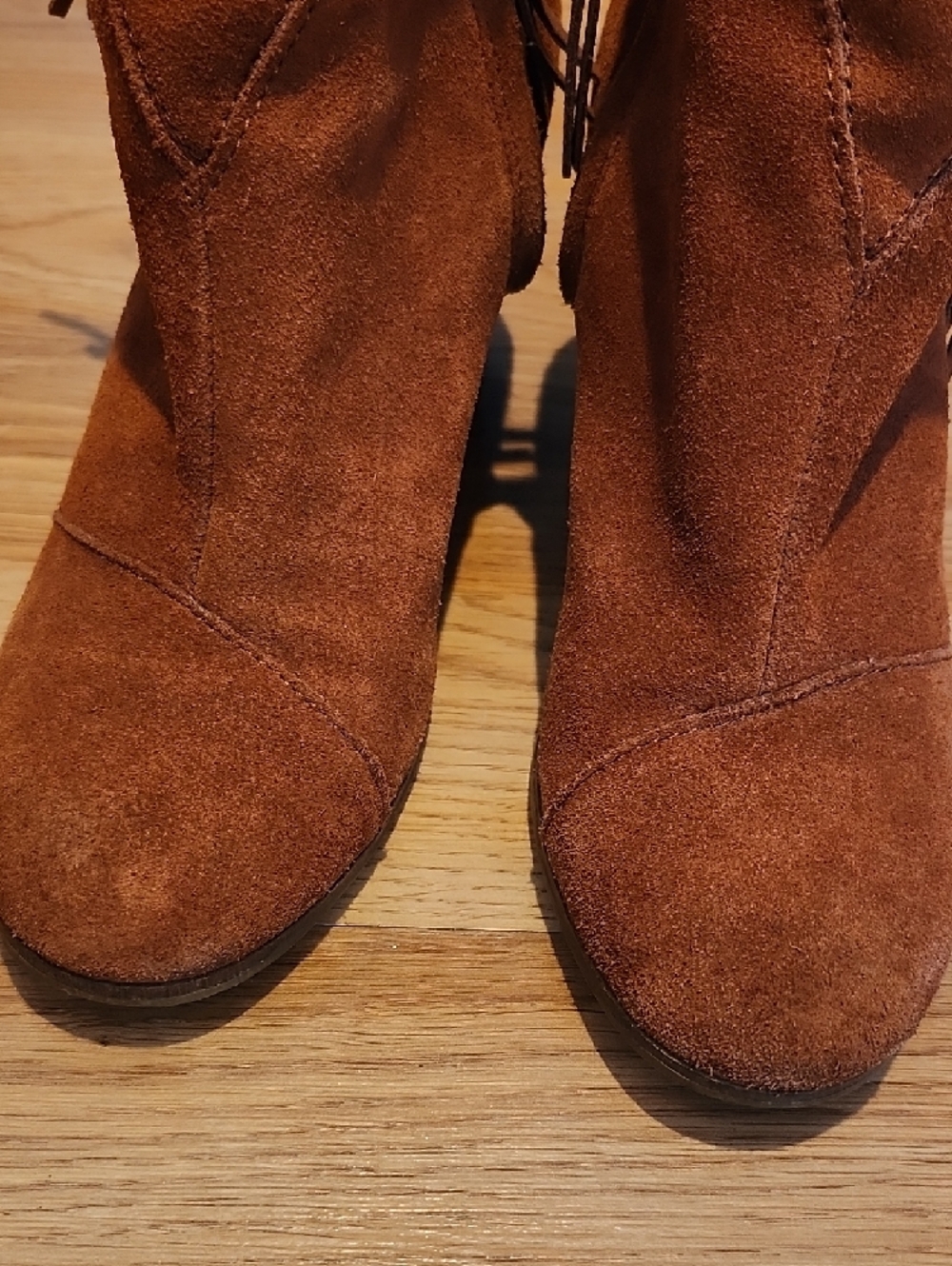 Toms Women’s Suede Fringe Ankle Boots - Chestnut Brown - Picture 4 of 12